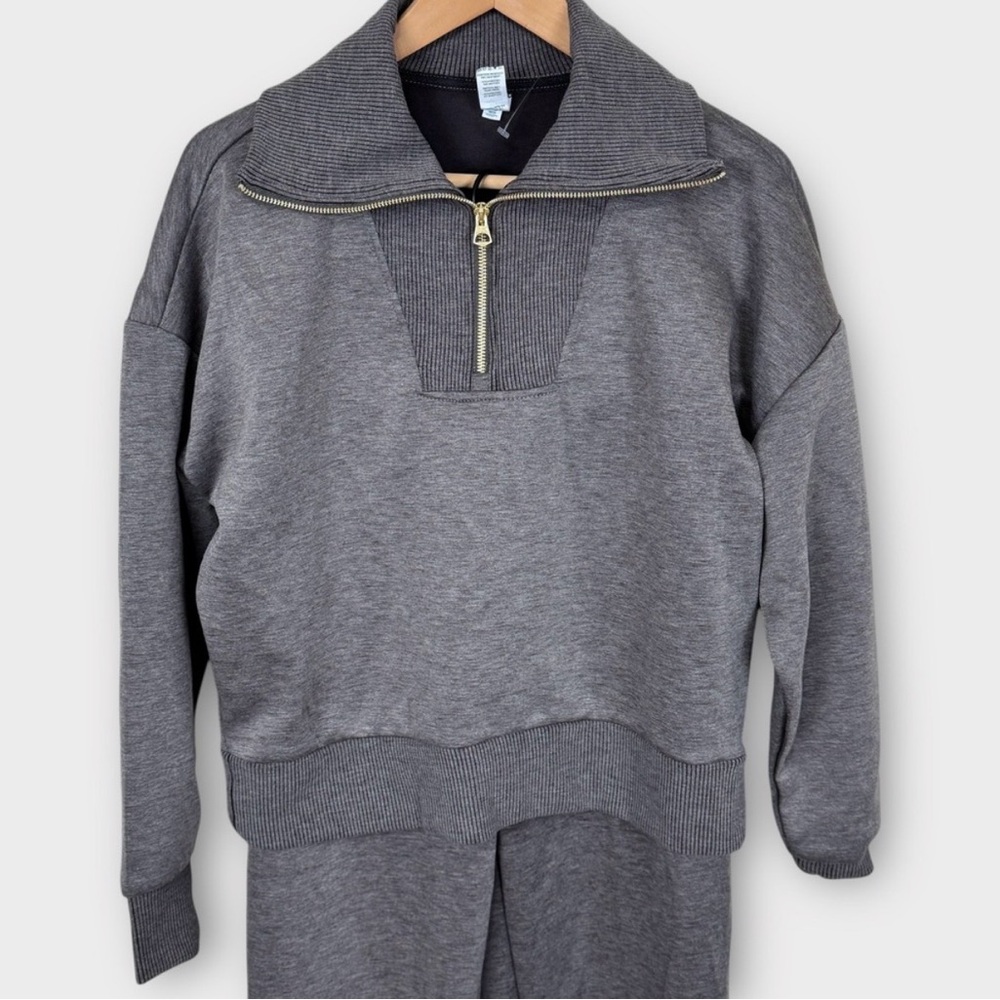 YOGALICIOUS Softlite Nirvana Jogger Set Charcoal Grey Small Sweatshirt Pants